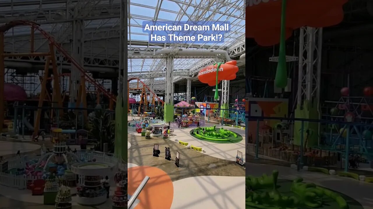 Nickelodeon Theme Park Inside NJ Mall! 🎢 #coaster #americandream #nikelodeon #themepark