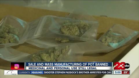 Pot sales and mass production banned in Kern County
