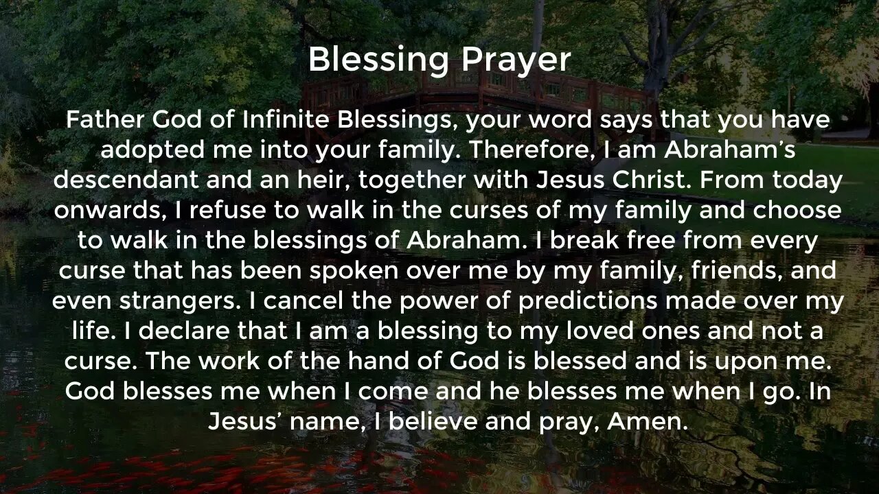 Blessing Prayer (Prayer for Breaking Generational Curses)