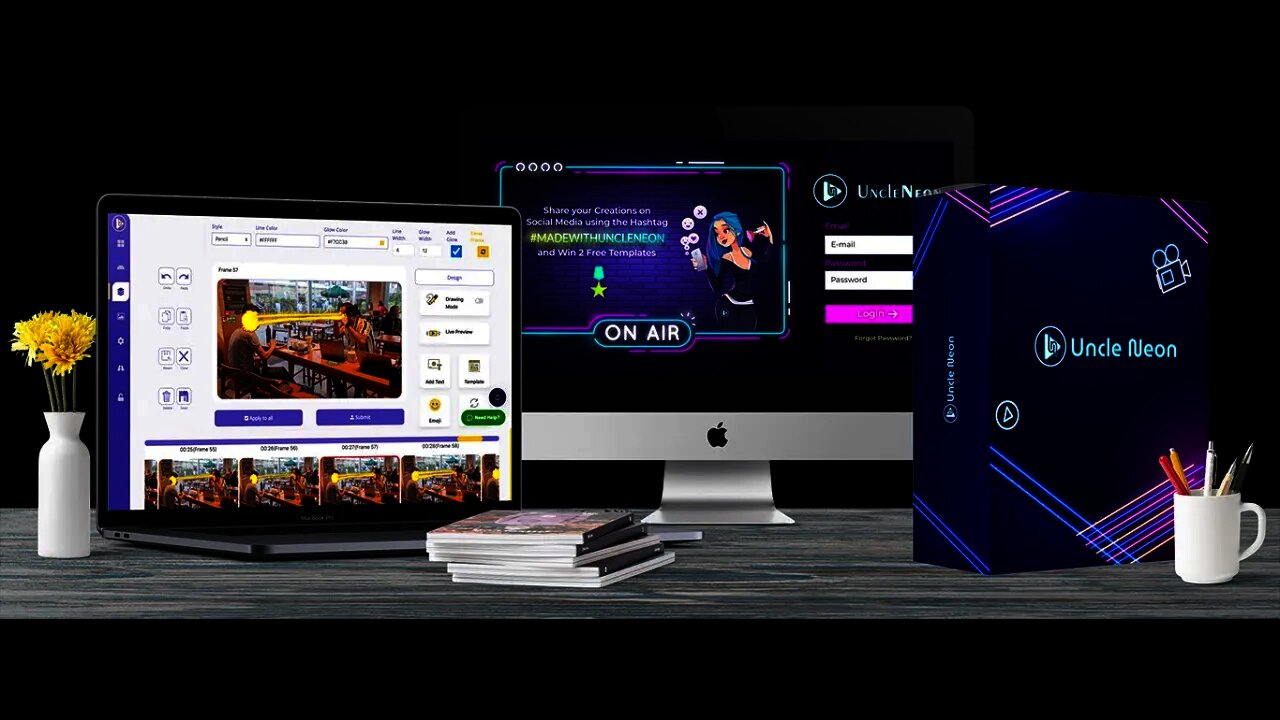 Uncle Neon Review, Bonus,.Demo - Create Mesmerizing, Engaging & Stunning Neon Videos