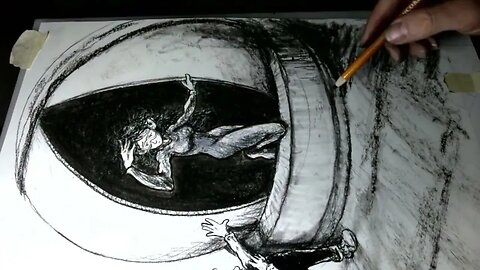 Art Timelapse: charcoal art for page 121
