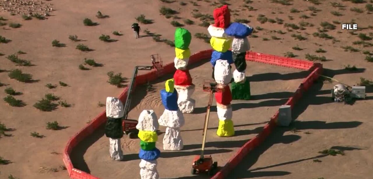 Seven Magic Mountains getting a touch up