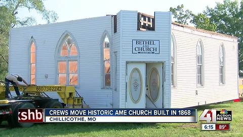 Crews move historic AME church in Chillicothe