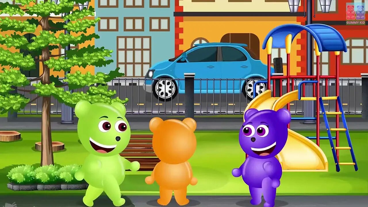 Mega Gummy Bear Banana Car in Cartoon Videos