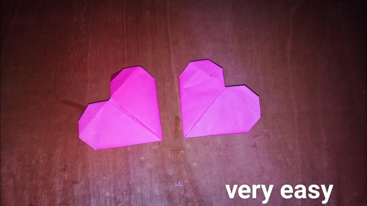 fold heart - very easy way - how to make a paper heart - folding - easy origami heart - eira's Tube