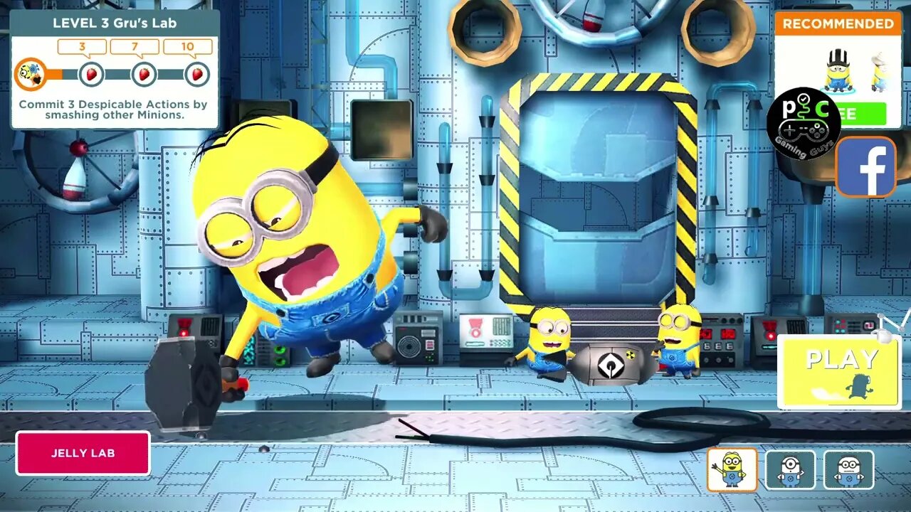 Minion Rush Commit 10 Despicable Actions by smashing other Minions Gru's Lab | Lv 3