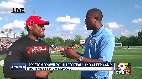 Bengals' Preston Brown leads youth football and cheer camp