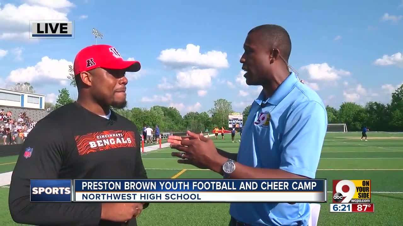 Bengals' Preston Brown leads youth football and cheer camp