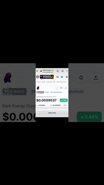 Dark Energy Crystal 🔮 Price Rise