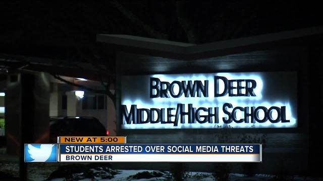 Two Brown Deer Middle School students arrested for making threat on social media to harm students