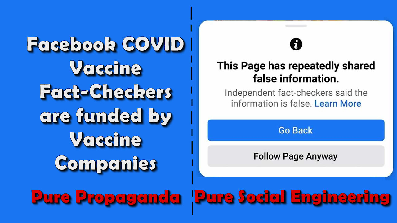 2021 AUG 01 Facebook Covid Vaccine Fact Checkers are funded by Vaccine Companies.mp4