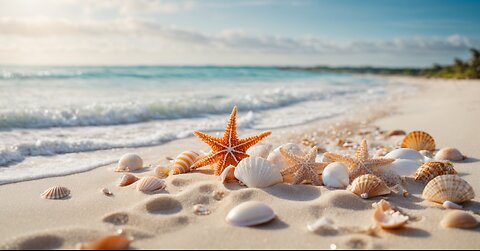 Gentle calm Waves breaking over white sand