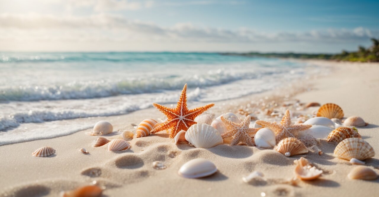 Gentle calm Waves breaking over white sand