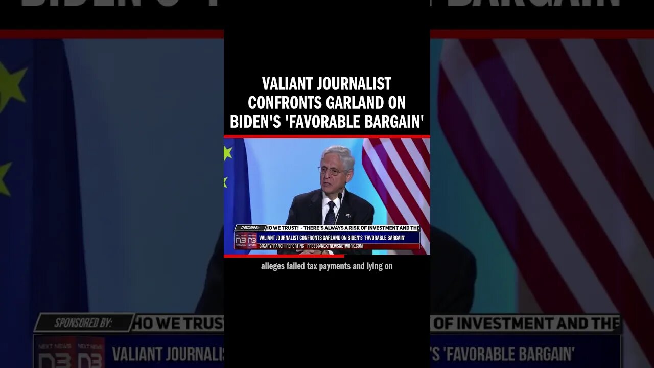 Valiant Journalist Confronts Garland on Biden's 'Favorable Bargain'