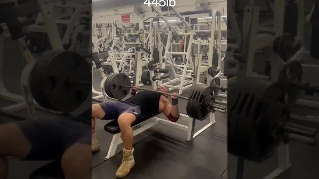 445lb bench press #benchpress #press #power #lifting #bench #bodybuilding
