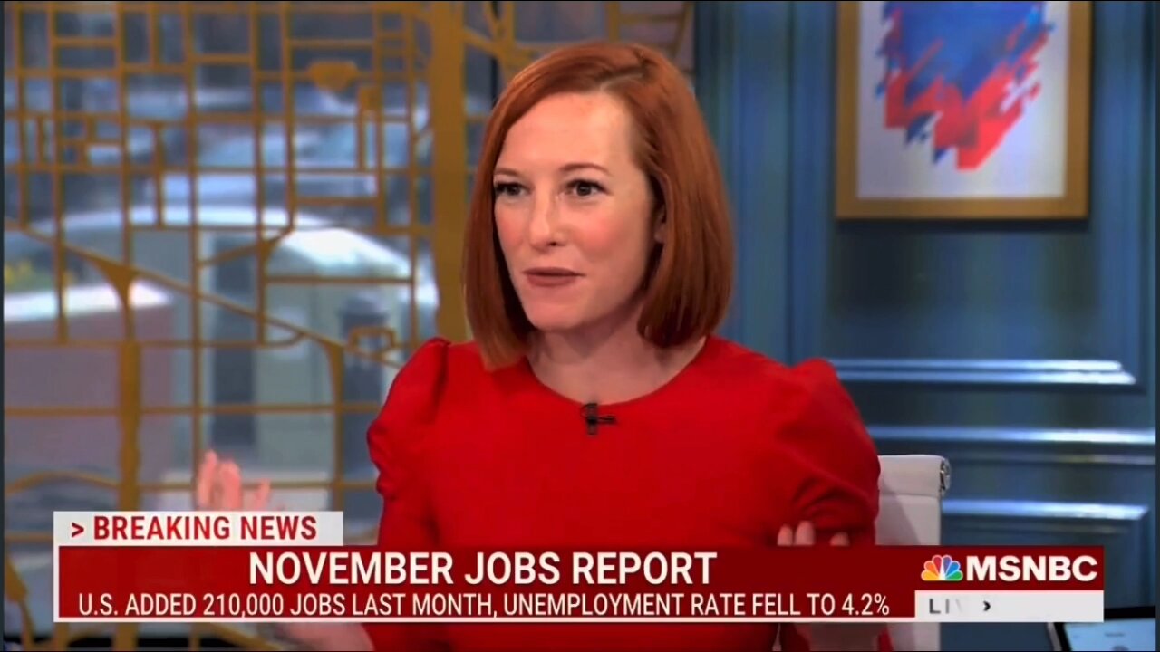 Jen Psaki just learned of Poor Jobs Report LIVE on the Air- Nothing to See Here!