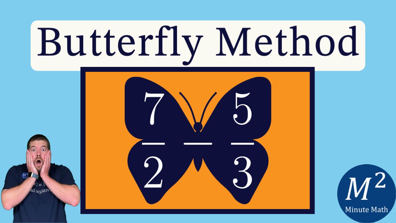 The Butterfly Method for Subtracting Fractions | 7/2 - 5/3 | Minute Math Tricks - Part 105 #shorts