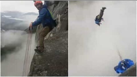 Salto mortale e lancio col paracadute in una sola volta!