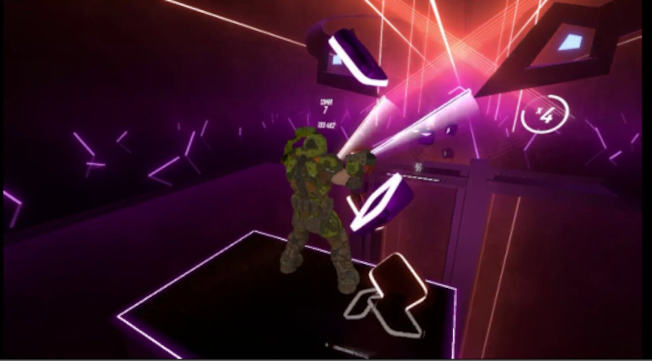 DoomGuy Plays InstaFail 360 FasterSong BeatSaber BeatSaber!