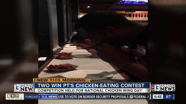 Chicken-wing eating contest at PT's Pub