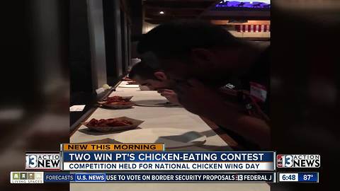 Chicken-wing eating contest at PT's Pub