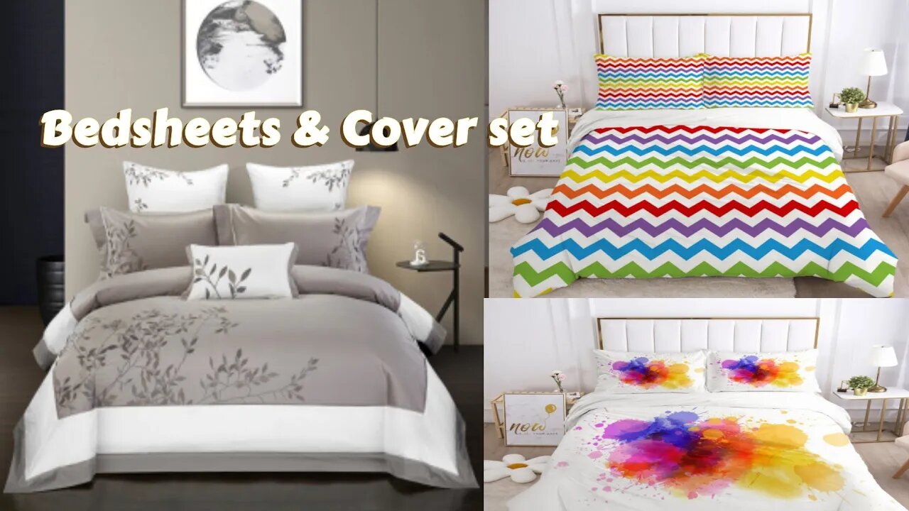 Cover Set Bed Cotton Quilt Bedsheet Bedding Duvet Fitted 📦✈️🌎 Worldwide shipping service ♡Dampi 85