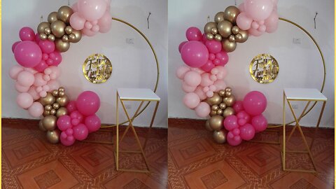 Decoración con globos en aro