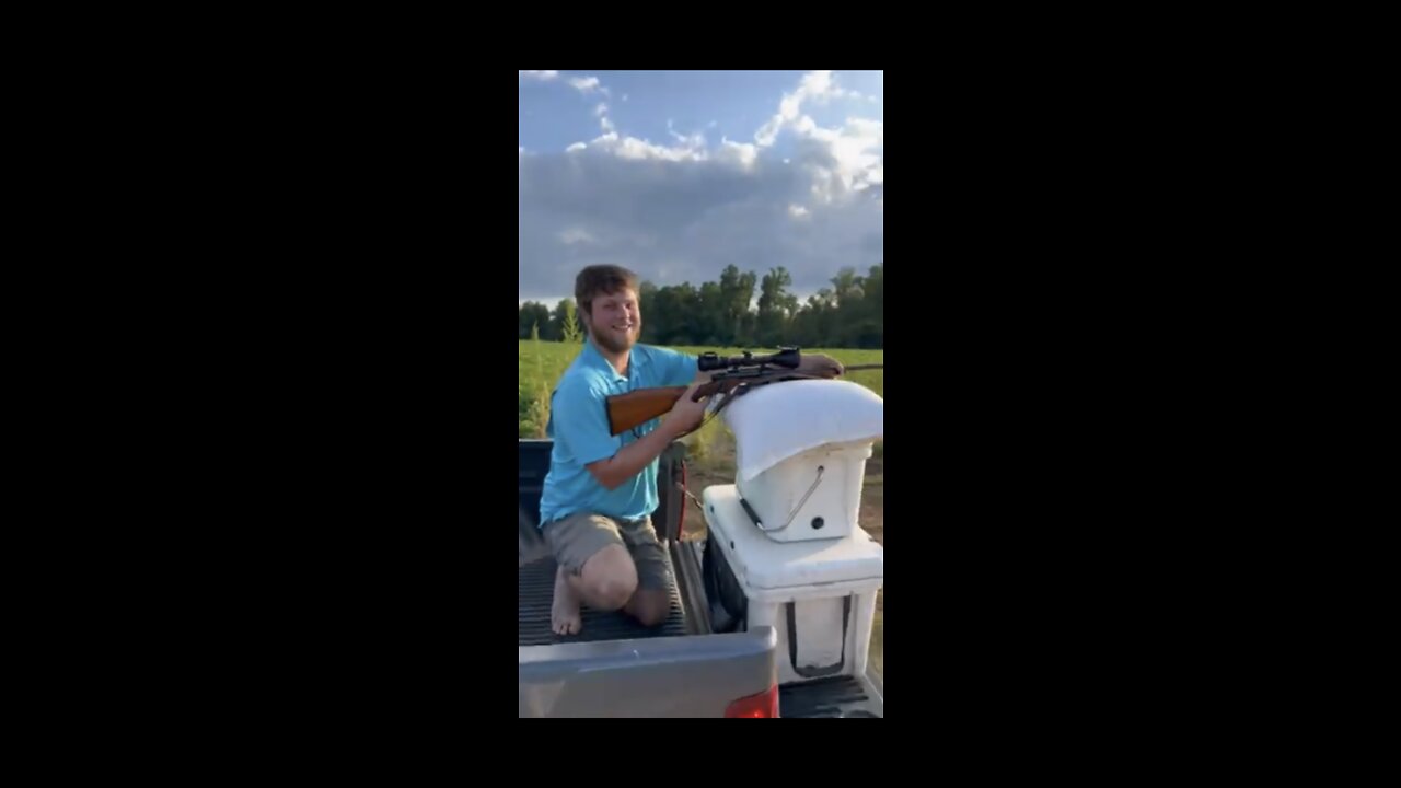 Shooting a crockpot in the sky with 2 lb. tannerite