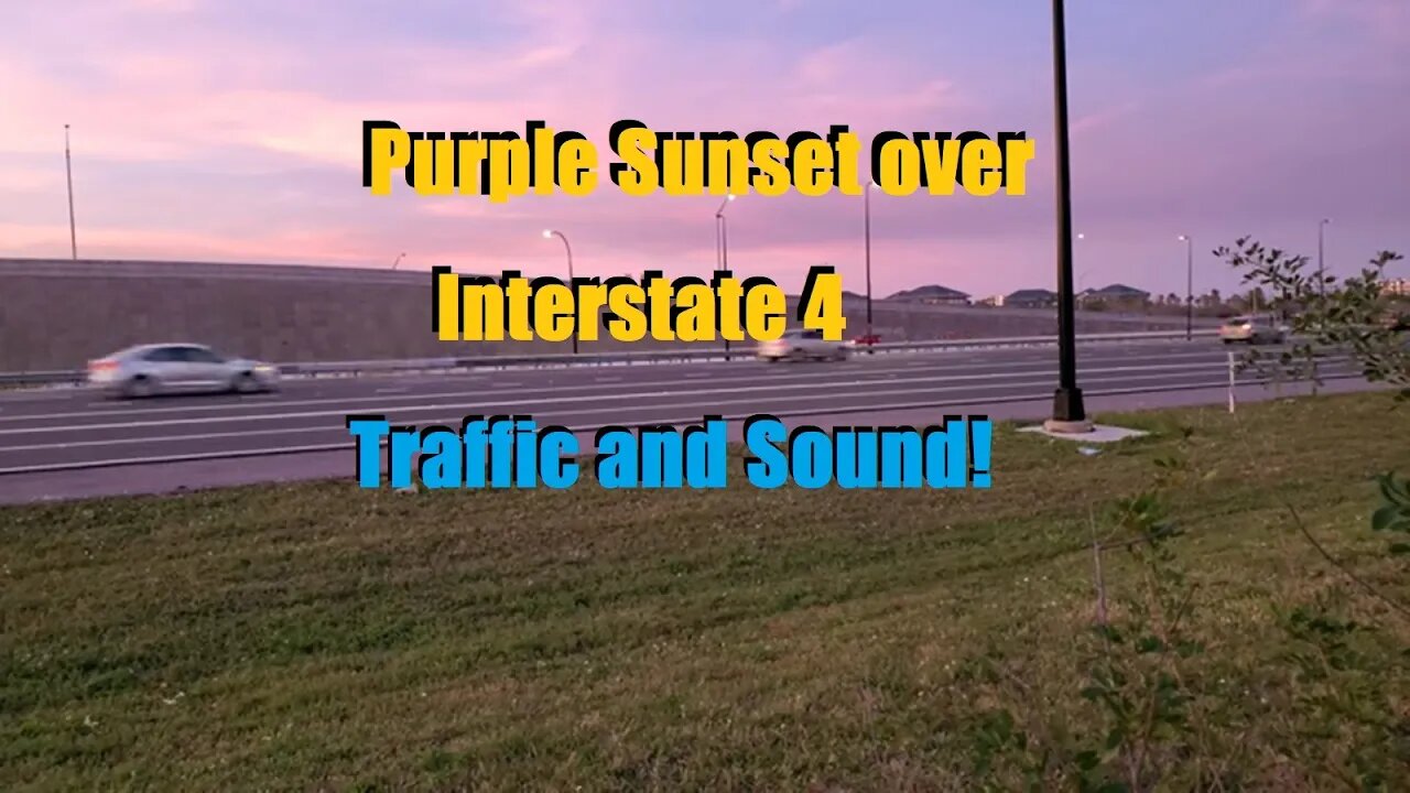 Traffic and Sound with a purple sunset over I-4 in Orlando, FL