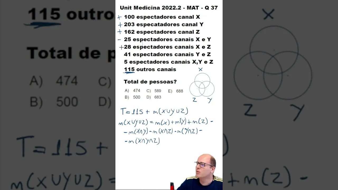 Vestibular Medicina UNIT 2022.2 Questão 37 #shorts
