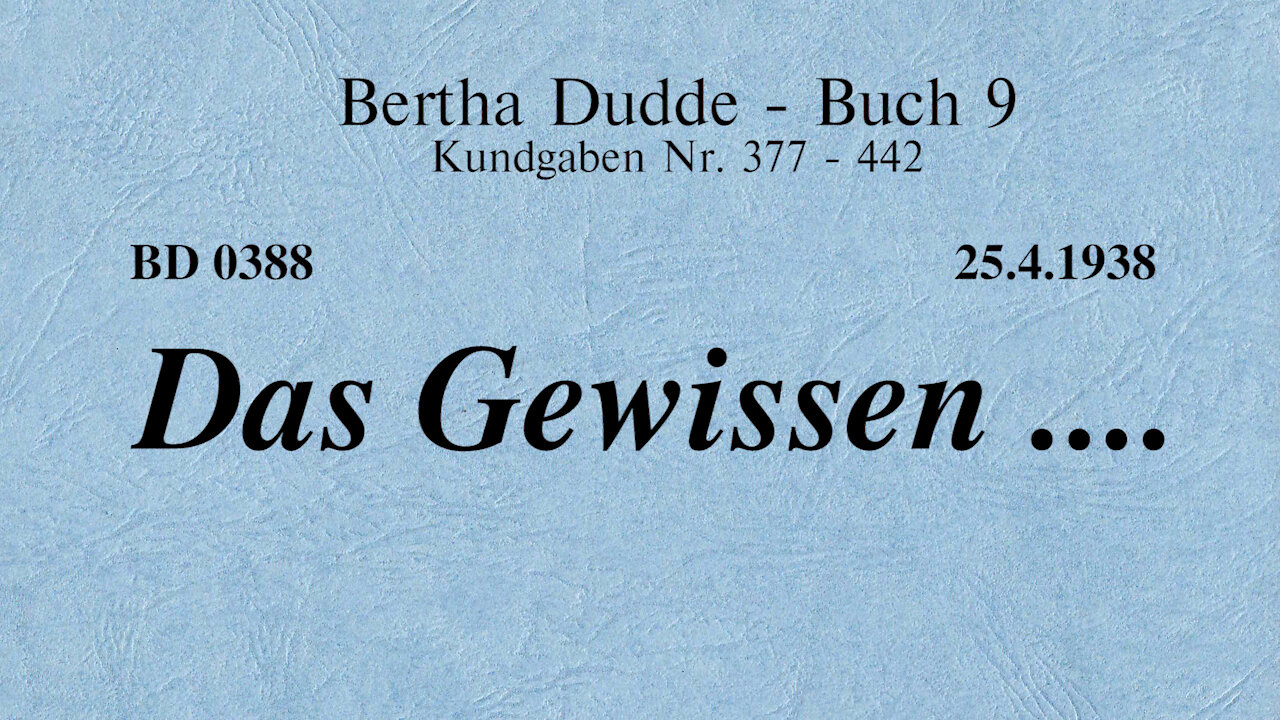 BD 0388 - DAS GEWISSEN ....