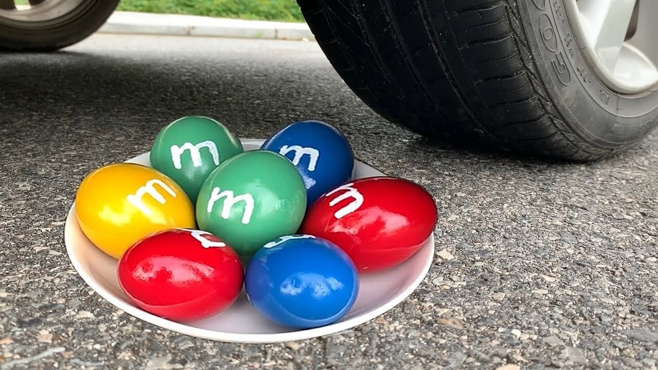 Experiment Car vs M&M Candy | Crushing crunchy & soft things by car 2