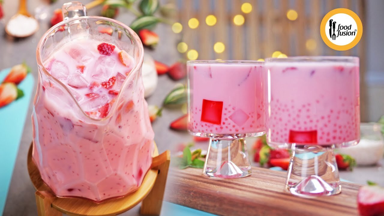 Strawberry Sagu Sherbut Refreshing Aftaar Drink recipe by Food Fussion.