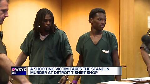 Shooting victim takes the stand in murder at Detroit t-shirt shop