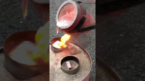 🔥🔥 Pouring Red Hot Metal - Molten Metal #shorts #entertainment #fyp #cool