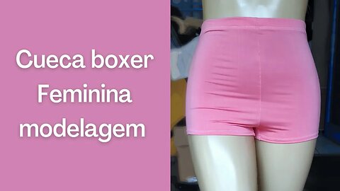 Cueca boxer feminina modelagem simples
