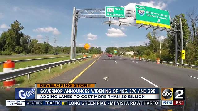 Hogan reveals $9B plan to widen I-270, Capital Beltway, B-W Parkway