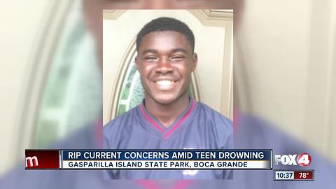 Rip current concerns amid teen drowning