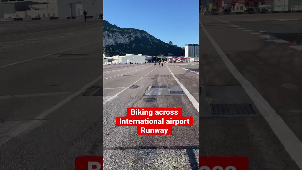 International Airport Runway Bike Across