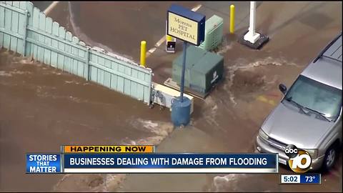 Businesses dealing with water main break flood damage