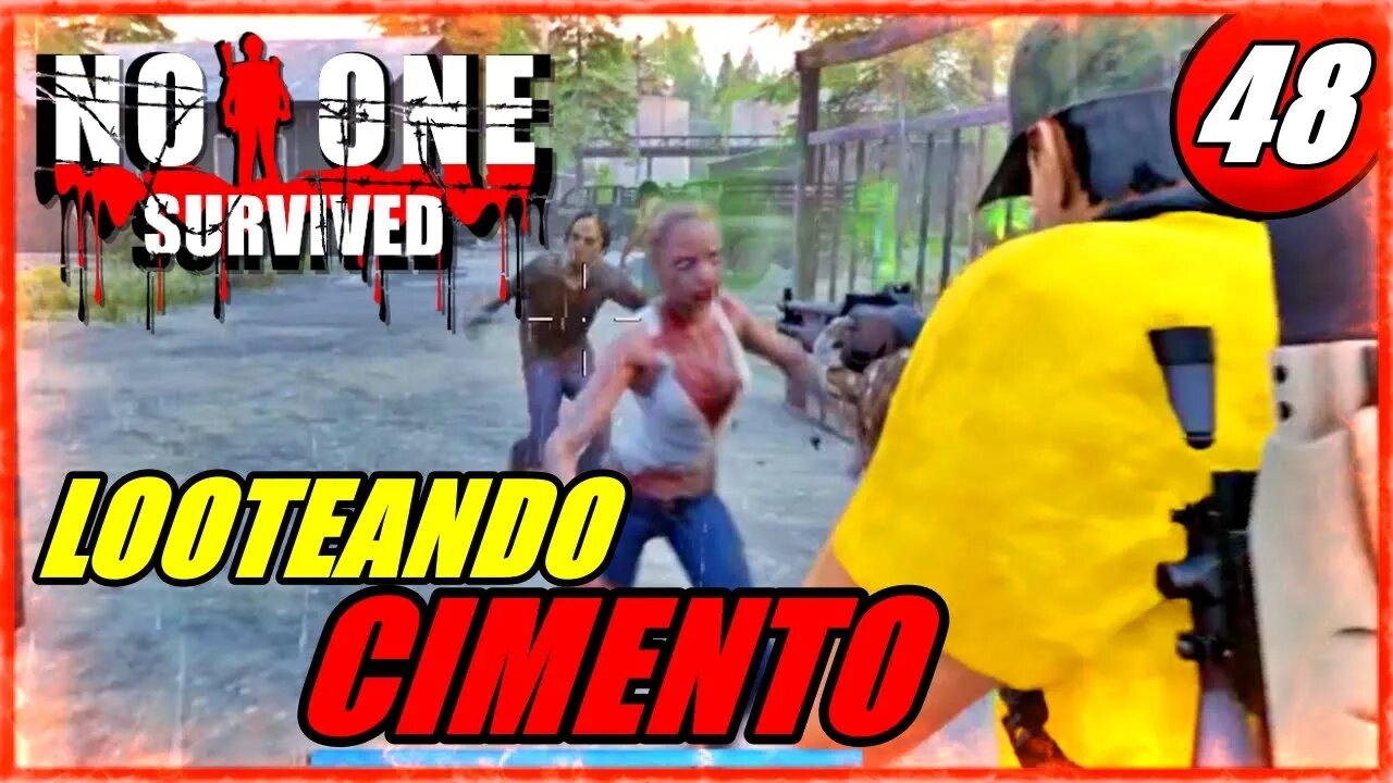 No One Survived - Looteando CIMENTO e CONSTRUINDO a Casa de Madeira para os NPCs Farmar e a Cantina