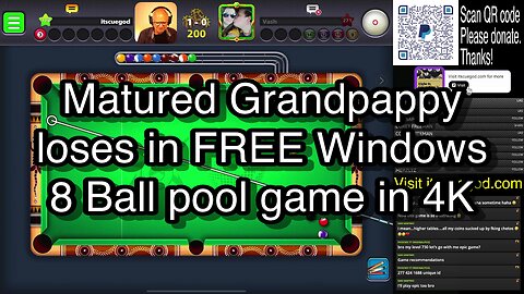 Matured Grandpappy loses in FREE Windows 8 Ball pool game in 4K 🎱🎱🎱 8 Ball Pool 🎱🎱🎱