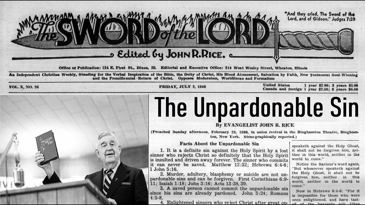 The Unpardonable Sin - John R. Rice