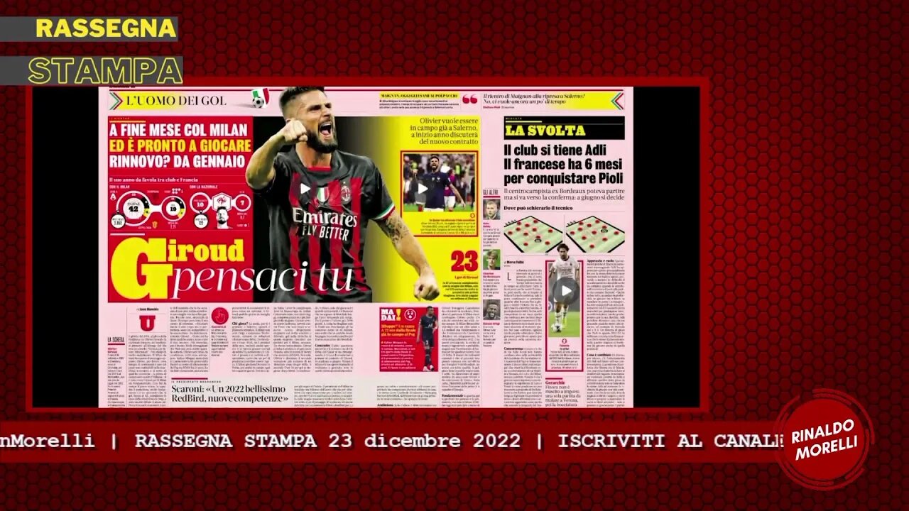 GIROUD a Salerno? Ritorna LUKAKU e la FIGC sulle plusvalenze. Rassegna Stampa ep.211 | 23.12.22