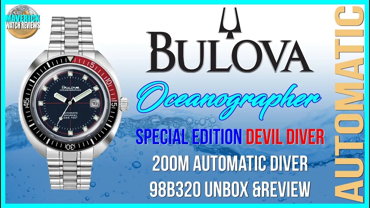 Bulova Oceanographer Special Edition Devil Diver 200m Automatic Diver 98B320 Unbox & Review