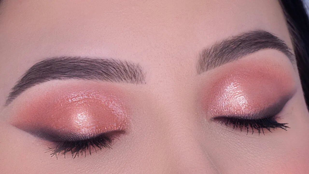 Soft Glam Glossy Eye Makeup Look Tutorial |