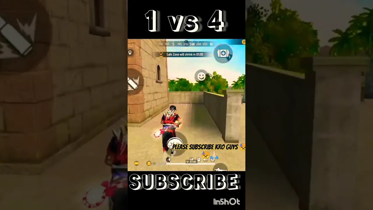 1 vs 4 situation can i kill whole squad #shorts #freefire #viral #fkg #ffshorts