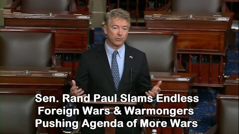 Senator Rand Paul Slams Endless Foreign Wars & US Pro-War Policies [mirrored]