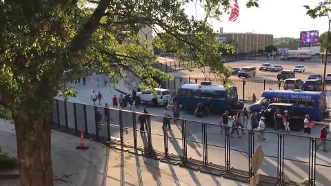 People leaving BOK Center as Trump rally continues