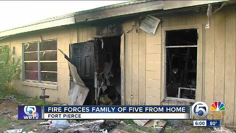 Fire forces family of five from their Fort Pierce home